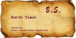 Barth Simon névjegykártya